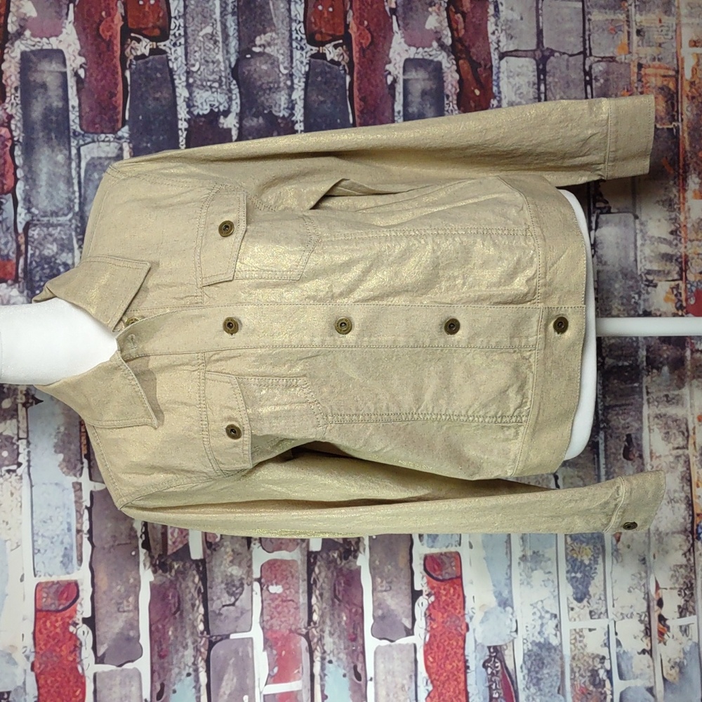 Liz Claiborne Gold Wash Linen Blend Jacket